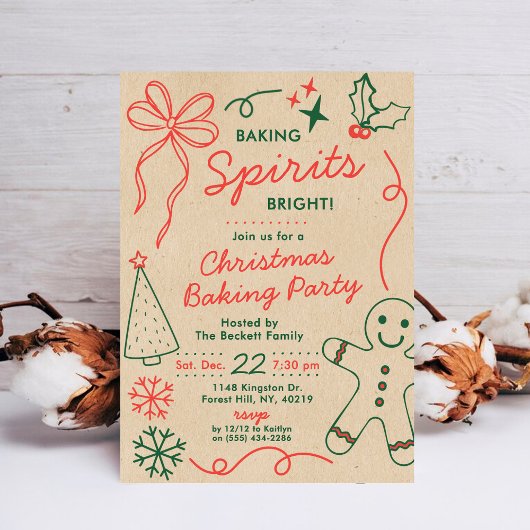 Baking Spirits Bright | Kerstkoekjes Uitruil Feest Kaart