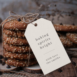 Baking Spirits Bright | Kerstmis Neutraal Natuurli Cadeaulabel