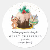 Baking Spirits Bright | Kerstvakantie Ronde Sticker (Voorkant)