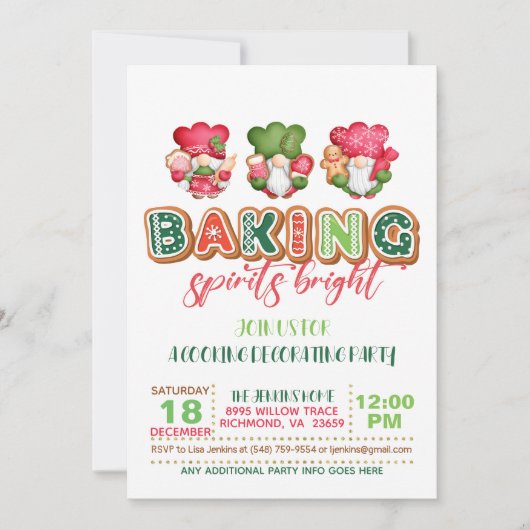 Baking Spirits Bright met uitnodiging voor Gnomen  (Voorkant)