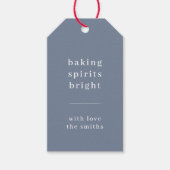 Baking Spirits Bright | Minimaal Eenvoudig Blauw G Cadeaulabel (Voorkant)