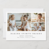 Baking Spirits Bright Modern Christmas Photo Card Feestdagenkaart (Voorkant)