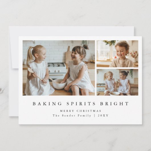 Baking Spirits Bright Modern Christmas Photo Card Feestdagenkaart (Voorkant)