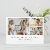 Baking Spirits Bright Modern Christmas Photo Card Feestdagenkaart (Staand voorkant)