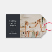 Baking Spirits Bright | Moderne Kinder foto met st Cadeaulabel (Voorkant (Horizontaal))