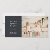 Baking Spirits Bright | Moderne Kinder foto met st Feestdagenkaart (Voorkant)