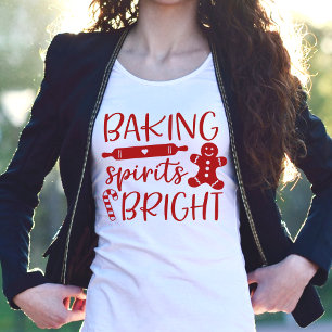 Baking Spirits Bright moderne Rode Kerstmis T-shirt