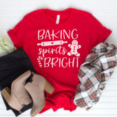 Baking Spirits Bright moderne Rode Kerstmis T-shirt