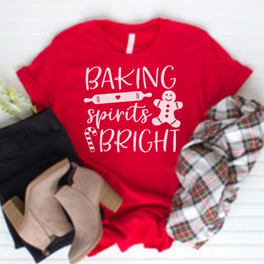 Baking Spirits Bright moderne Rode Kerstmis T-shirt