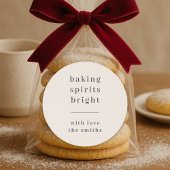 Baking Spirits Bright | Neutraal kerstfeest Natuur Ronde Sticker