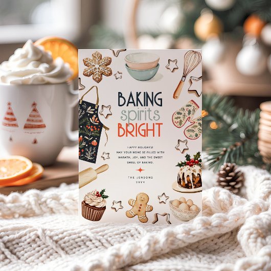 Baking Spirits Bright Niet-Foto Kerstkaart