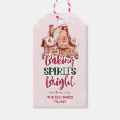 Baking Spirits Bright Pink Gingerbread House Favor Cadeaulabel (Voorkant)