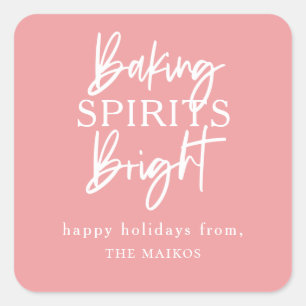 Baking Spirits Bright Pink Vierkante Sticker