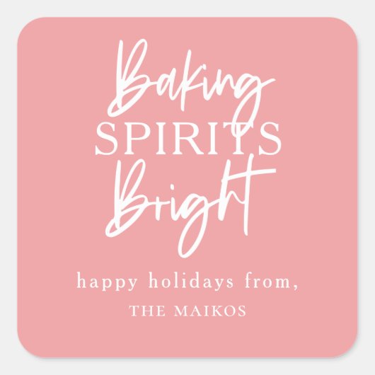 Baking Spirits Bright Pink Vierkante Sticker (Voorkant)