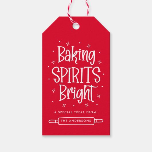 Baking Spirits Bright Red Specialized Holiday Cadeaulabel (Voorkant)