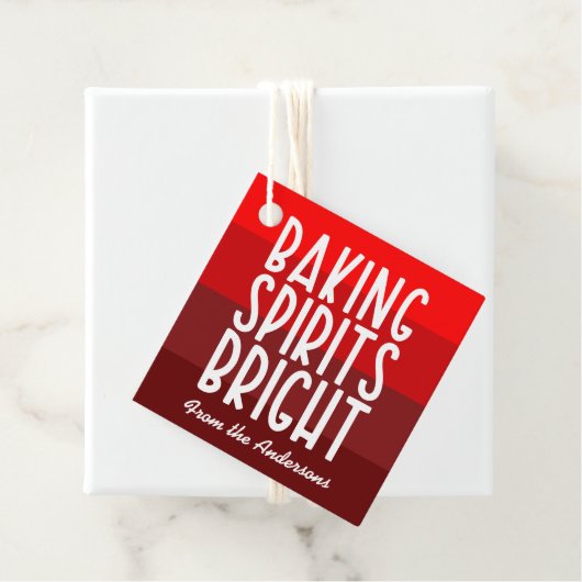 Baking Spirits Bright Red Striped Christmas  Bedankjes Labels (In situ)
