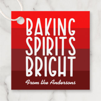 Baking Spirits Bright Red Striped Christmas  Bedankjes Labels