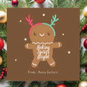 Baking Spirits Bright Rendier Dropvorm Koekje  Vierkante Sticker