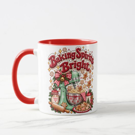 Baking Spirits Bright Retro Kerst Gingerbread Mok (Links)