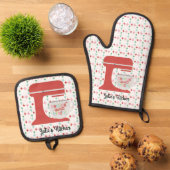 Baking Spirits Bright Retro Mixer Ovenwant & Pannenlap Set (Top down)