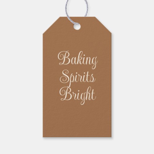 Baking Spirits Bright | Rijke gemberkoekbruin Cadeaulabel (Voorkant)