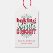 Baking Spirits Bright | Rode en groene feestdag Cadeaulabel (Voorkant)
