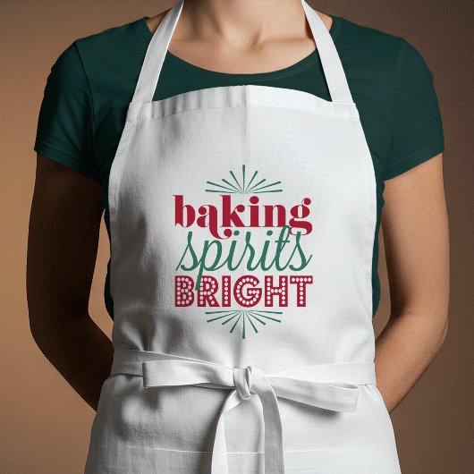 Baking Spirits Bright | Rode en groene feestdag Standaard Schort