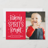 Baking Spirits Bright Rode Foto Feestdagenkaart (Voorkant)