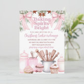 Baking Spirits Bright Roze Cookie Uitwisseling Kaart (Staand voorkant)