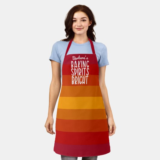 Baking Spirits Bright Thanksgiving Baking Custom Schort (Gedragen)
