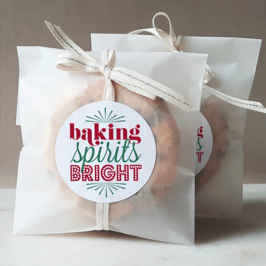 Baking Spirits Bright | Typografie Holiday Baking Ronde Sticker