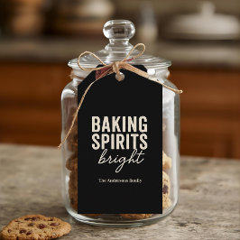 Baking Spirits Bright Zwarte Kerstmis Cadeaulabel
