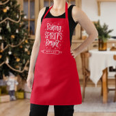 Baking Spirits Helder Rood Gepersonaliseerde Kerst Schort