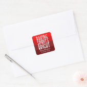 Baking Spirits Helder Rood Gestreepte Kerst Vierkante Sticker (Envelop)