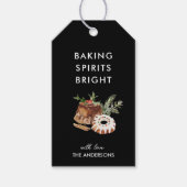 Baking Spirits Helder Zwart Kerstkoekje Cadeaulabel (Voorkant)