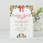 Baking spirits heldere kerst cookie uitnodiging (Staand voorkant)