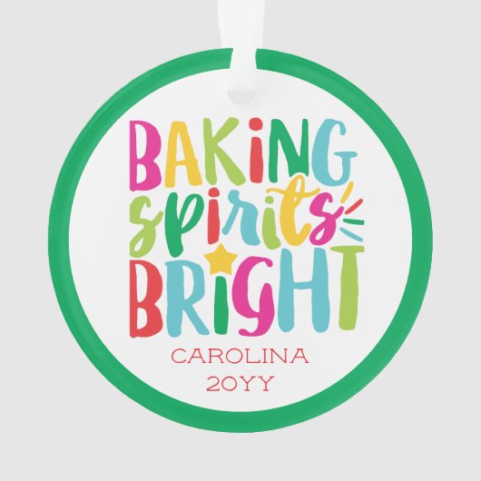 Baking Spirits Heldere Kleurrijke Chef Cook Kerstm Ornament (achterkant)