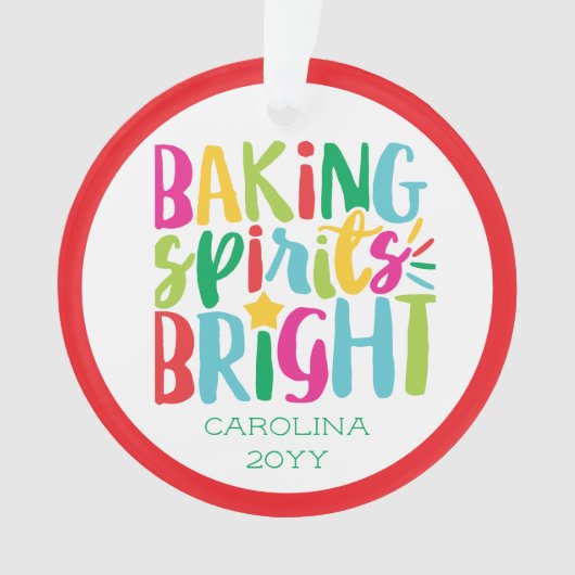 Baking Spirits Heldere Kleurrijke Chef Cook Kerstm Ornament (voorkant)