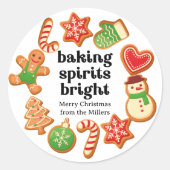 Baking spirits heldere koekje kerstmis label (Voorkant)