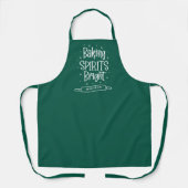 Baking Spirits Heldergroene, gepersonaliseerde Ker Schort (Voorkant)