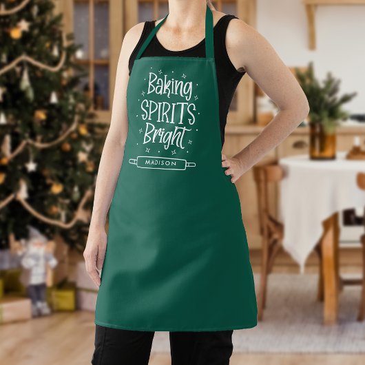 Baking Spirits Heldergroene, gepersonaliseerde Ker Schort