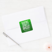 Baking Spirits Heldergroene Gestreepte Kerst Vierkante Sticker (Envelop)