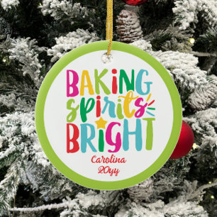 Baking Spirits Helderkleurige kerstbehandelingen Keramisch Ornament