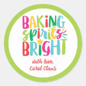 Baking Spirits Helderkleurige kerstbehandelingen Ronde Sticker (Voorkant)