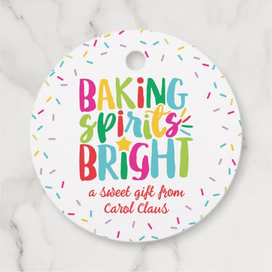 Baking Spirits Helderkleurige prinseskerst Bedankjes Labels (Achterkant)