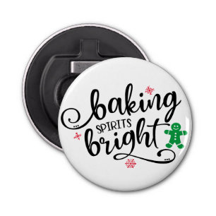 baking spirits Kerstvakantie Fun Button Flesopener