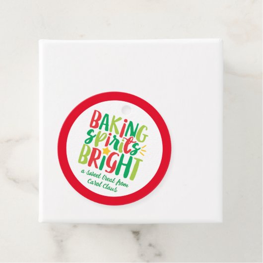 Baking Spirits met heldere feestelijke kerstbehand Bedankjes Labels (In situ)