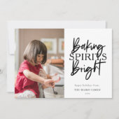 Baking Spirits met heldere kerstfoto Feestdagenkaart (Voorkant)