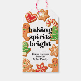 Baking-spirits met heldere kerstkoekjes Labels Cadeaulabel