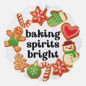 Baking-spirits met heldere kerstkoekjes Labels Ornament Kaart (Voorkant)